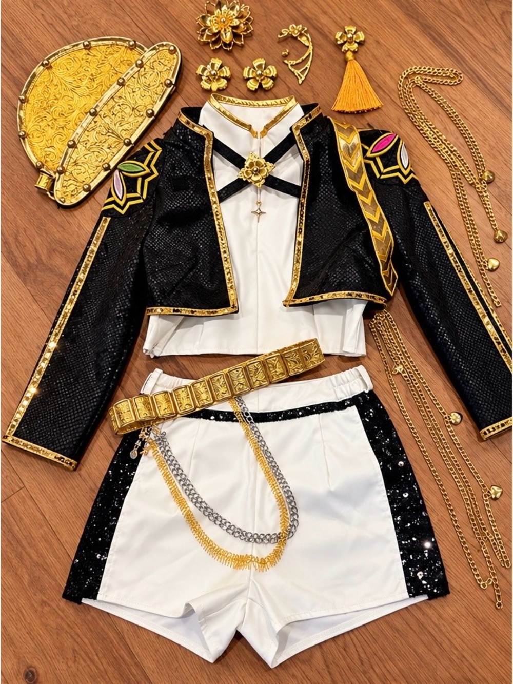 Rumi KPop Demon Hunters Golden Full Costume + Wig Adult Medium